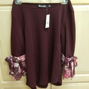 New York & Company blouse with flutter sleeve